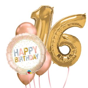 Any Number Happy Birthday Metallic Dots Balloon Package - Original Balloons