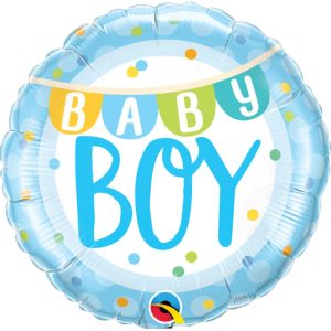 Baby Boy Banner & Dots Foil Balloon - Original Balloons