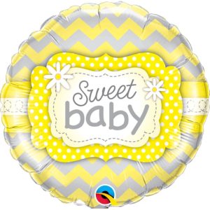 Beautiful Baby with Yellow Prints Foil Balloon - Original Balloons