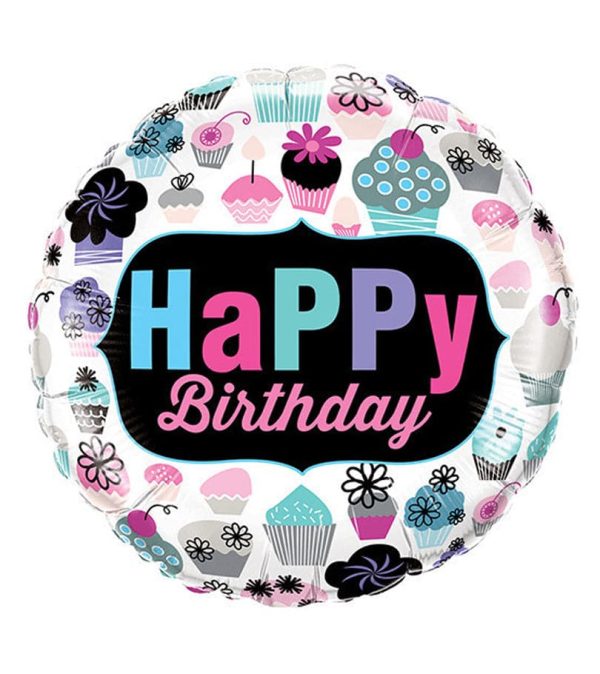 Birthday Cupcakes Emblem Foil Balloon - Original Balloons