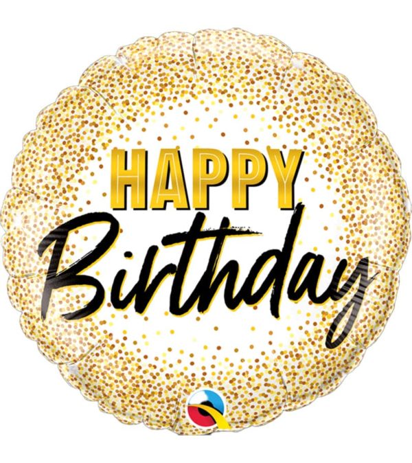 Birthday Gold Glitter Dots Foil Balloon - Original Balloons