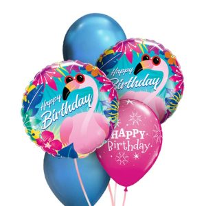 Birthday Tropical Flamingo Balloon Bouquet - Original Balloons