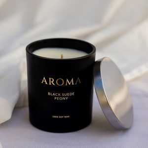 Black Suede Peony Candle by 800Flower - Original Candles