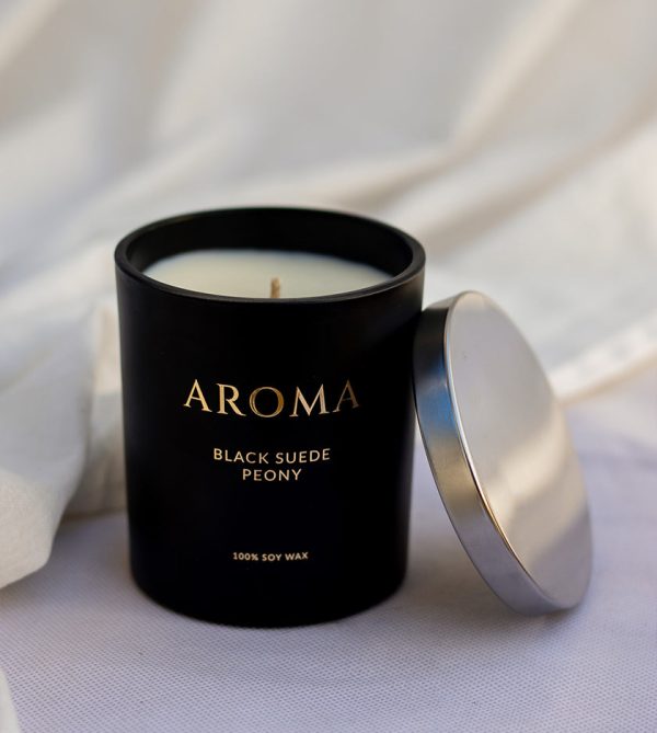 Black Suede Peony Candle by 800Flower - Original Candles