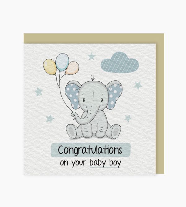 Congratulations On Your Baby Boy Premium Card - Original Greeting & Note Cards