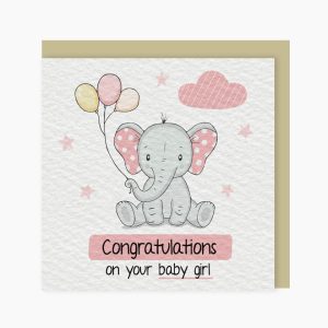 Congratulations On Your Baby Girl Premium Card - Original Greeting & Note Cards