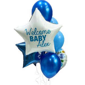 Custom Baby Boy Name Balloon Bouquet - Original Balloons