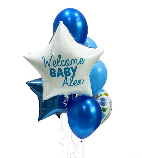 Custom Baby Boy Name Balloon Bouquet - Original Balloons