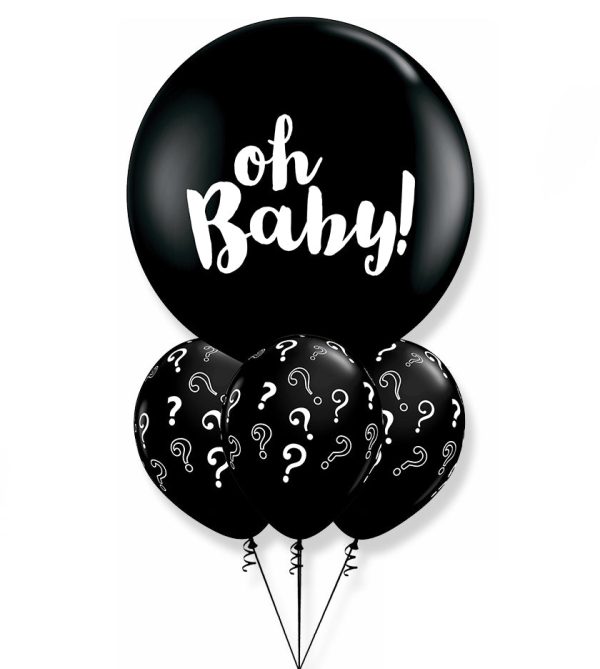 Gender Reveal Giant Question Mark Balloon Bouquet - 4 Balloons Balloons