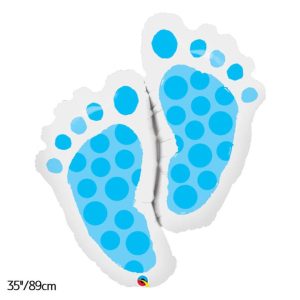 Giant Baby Feet Blue Foil Balloon - Original Balloons