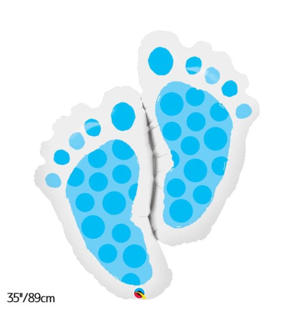 Giant Baby Feet Blue Foil Balloon - Original Balloons