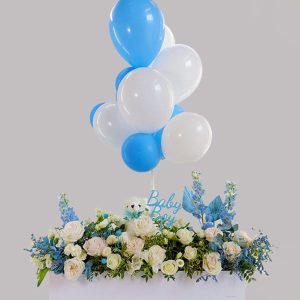 Graceful Purity - Baby Boy Flower Box Package - Original Flowers