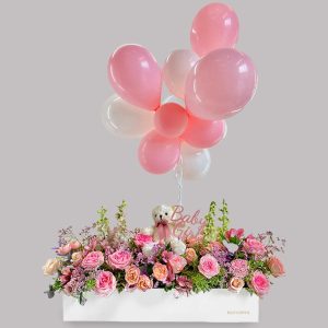 Graceful Purity - Baby Girl Flower Box Package - Original Flowers