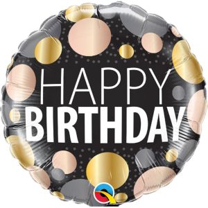 Happy Birthday Big Metallic Dots Foil Balloon - Original Balloons