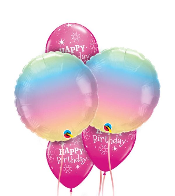 Happy Birthday Pastel Ombre Balloon Package - Original Balloons