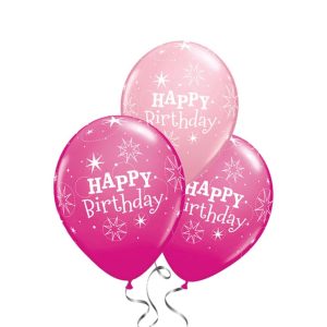 Happy Birthday Rubber Balloon Bunch - Mix Pink - Original Balloons