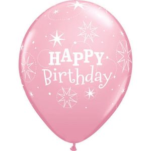 Happy Birthday Rubber Balloon Light Pink - Original Balloons