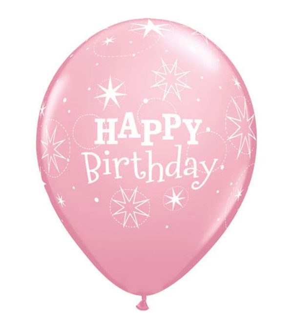 Happy Birthday Rubber Balloon Light Pink - Original Balloons