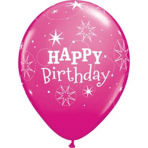 Happy Birthday Rubber Balloon Pink - Original Balloons