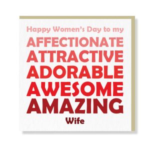 Happy Women&apos;s Day To Wife Premium Card - Original Greeting & Note Cards