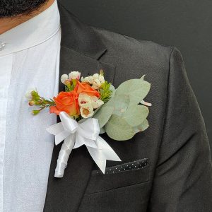 Peach and Pink Boutonnière - Original Flowers