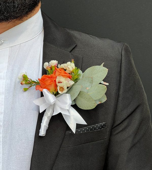 Peach and Pink Boutonnière - Original Flowers