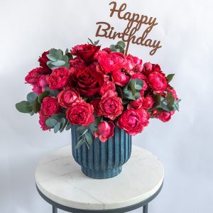 Raspberry Birthday Vase - Signature Flowers