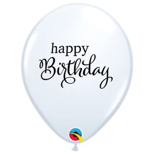 Simply Happy Birthday White Rubber Balloon - Original Balloons