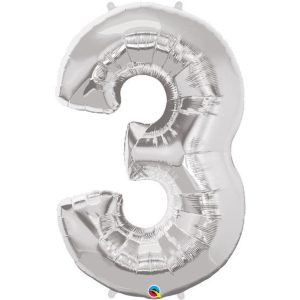 Super Shape Number 3 Foil Balloon - Original Balloons