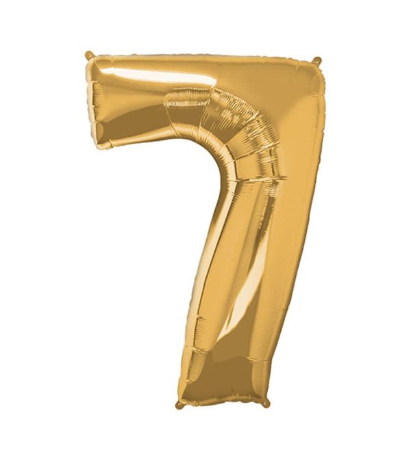 Super Shape Number 7 Gold Foil Balloon - Original Balloons