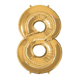 Super Shape Number 8 Gold Foil Balloon - Original Balloons