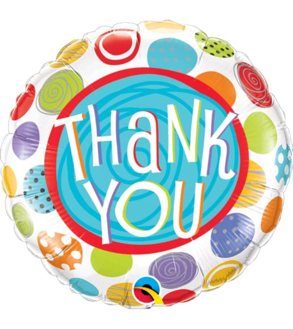 Thank You Patterned Dots Foil Balloon - Original Balloons