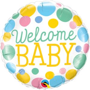 Welcome Baby Dots Round Foil Balloon - Original Balloons