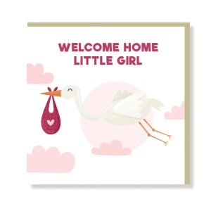 Welcome Home Little Girl Premium Card - Original Greeting & Note Cards