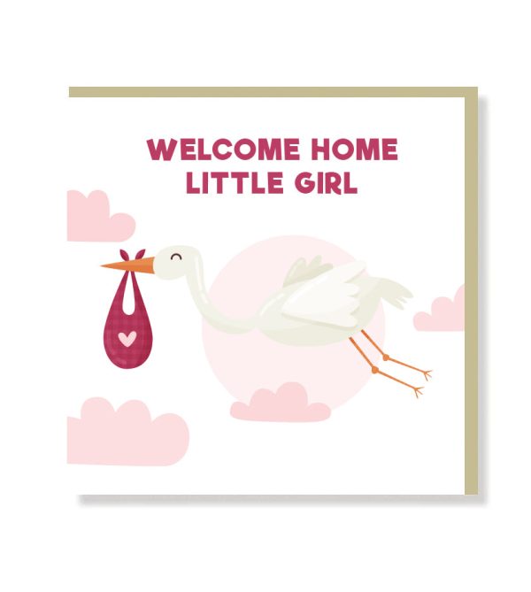 Welcome Home Little Girl Premium Card - Original Greeting & Note Cards